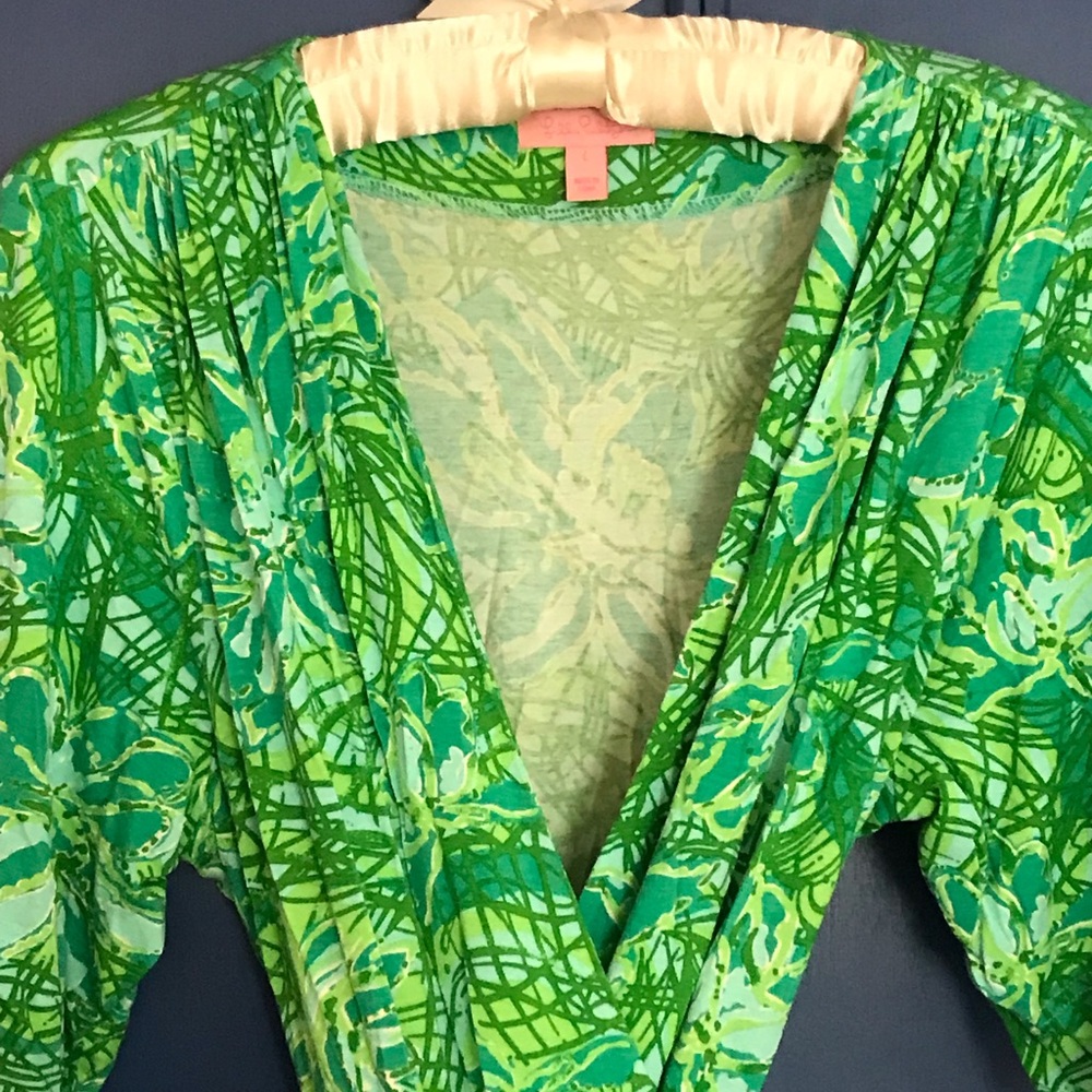Lilly Pulitzer wraparound Jersey sarong dress lge